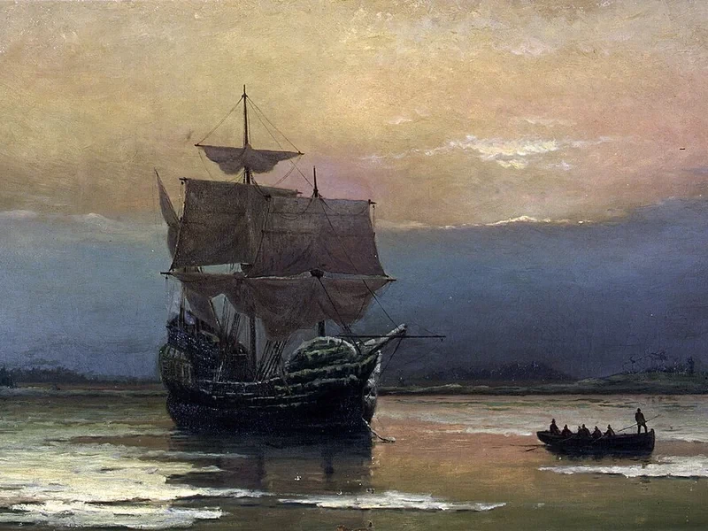 1841-William Formby Halsall - Mayflower nel porto di Plymouth